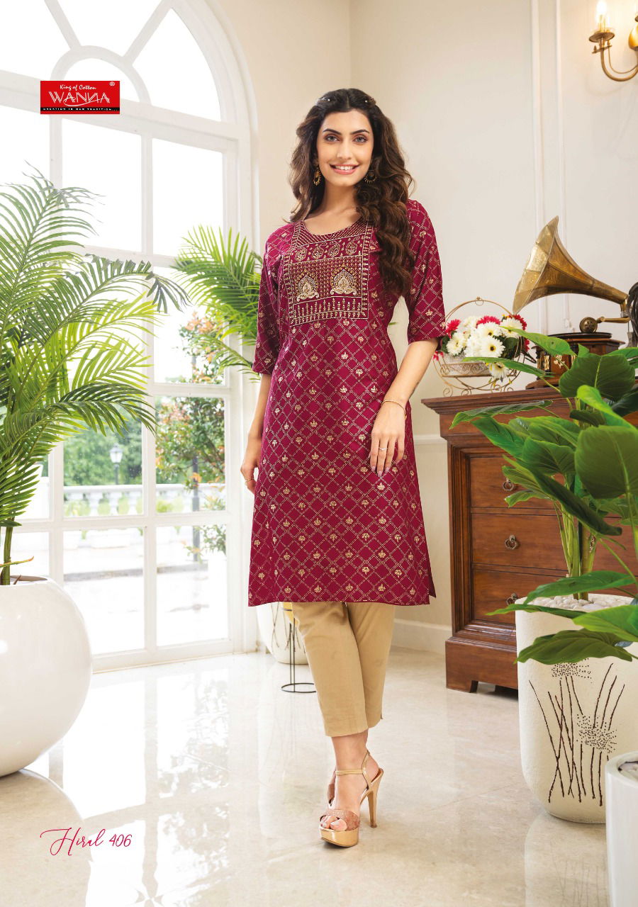 Wanna Hiral 4 Regular Wear Rayon Designer LAtest Kurti Collection